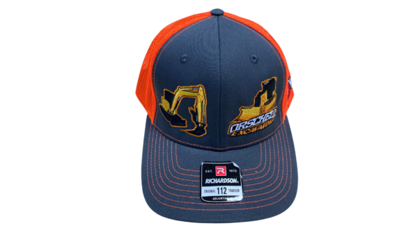 Orschell Excavating Trucker Snapback Hat - Flow Orange/Black